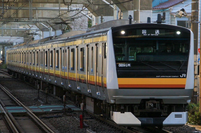 【JR東】E233系N12編成東京総合車両センター入場回送を西大井駅で撮影した写真