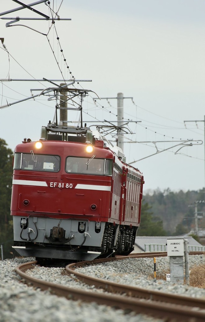 【JR東】EF81重連での常磐線不通区間試運転を不明で撮影した写真