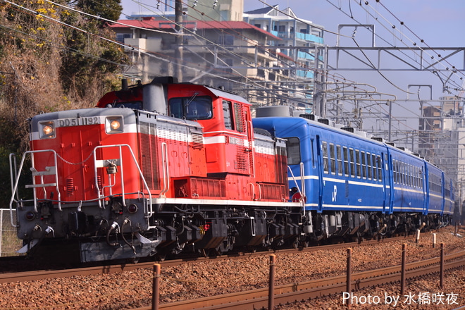 【JR西】DD51-1192と12系客車を使用した乗務員訓練が行われる
