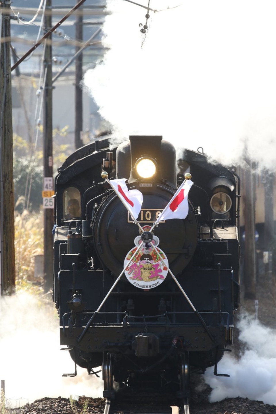 【大鐵】SL 列車「かわね路号」を「新春開運号」として運転(2020)の拡大写真