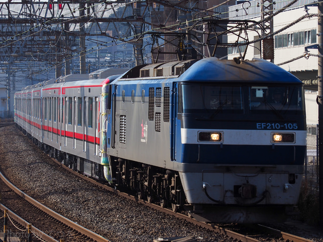 【東武】70000系71717F甲種輸送を大船駅で撮影した写真