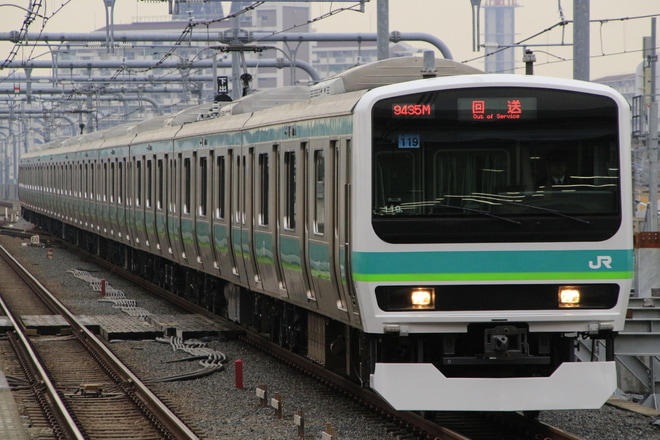 【JR東】E231系マト119編成 長野総合車両センター出場を国立駅で撮影した写真