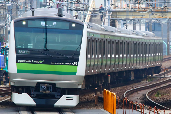 【JR東】E233系クラH016編成 東京総合車両センター出場を渋谷駅で撮影した写真