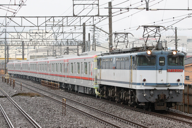 【東武】70000系71718F甲種輸送を鴨宮駅で撮影した写真