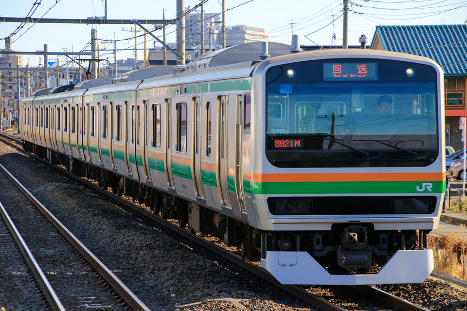 【JR東】E231系U115編成車輪転削回送の拡大写真
