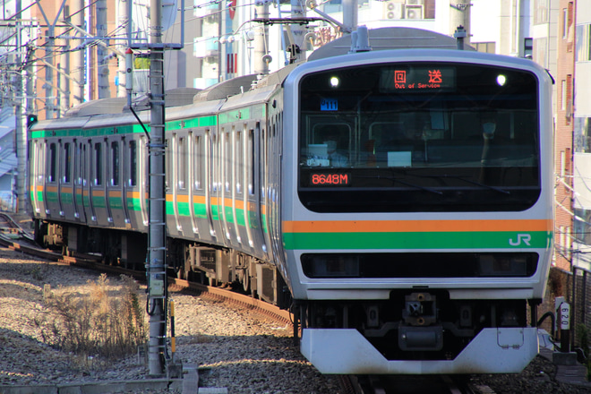 【JR東】E231系U111編成東京総合車両センター入場回送を恵比寿駅で撮影した写真