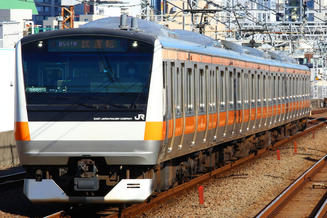 【JR東】E233系青665編成 中央快速線試運転を阿佐ヶ谷駅で撮影した写真