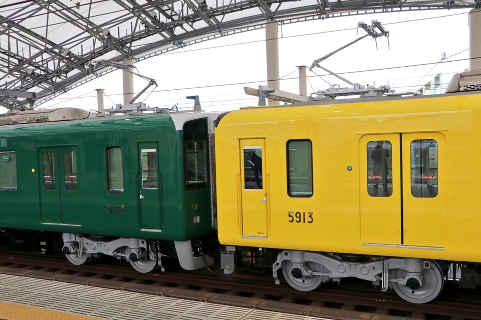 【阪神】武庫川線用に転用改造された5500系試運転の拡大写真