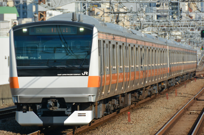 【JR東】E233系H45編成　東京総合車両センター出場を阿佐ケ谷駅で撮影した写真