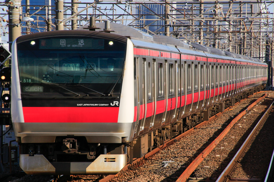 【JR東】E233系ケヨ518編成 東京総合車両センター出場の拡大写真