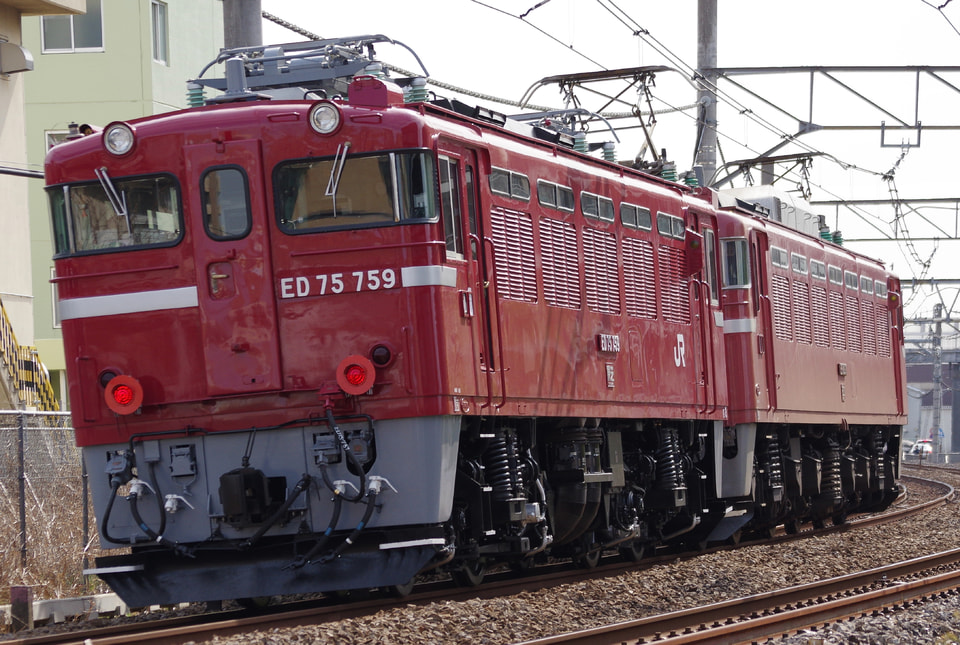 【JR東】ED75-759秋田総合車両センター出場配給の拡大写真