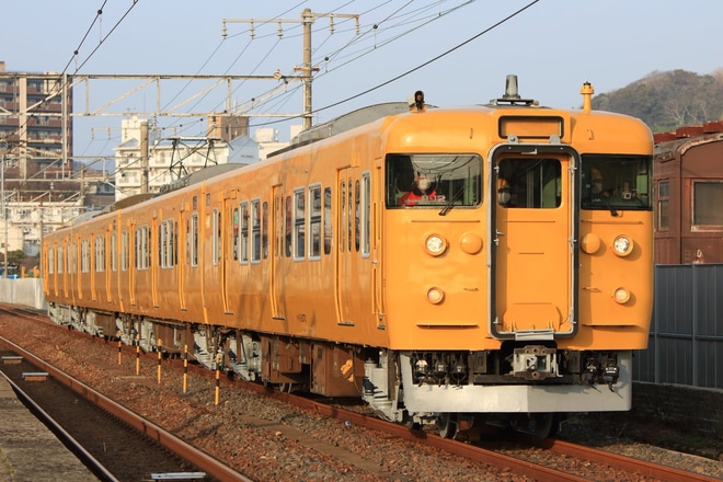【JR西】113系B-12編成本線試運転を幡生駅で撮影した写真