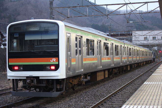 【JR東】209系ハエ63編成長野配給を猿橋駅で撮影した写真