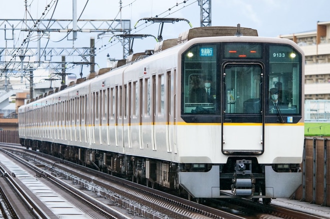 【阪神】快速急行の8両編成での運行開始を不明で撮影した写真