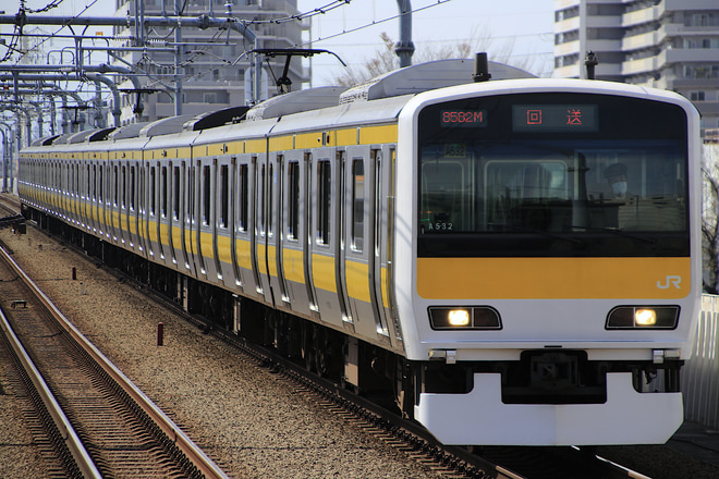 【JR東】E231系A532編成車輪転削返却回送を武蔵境駅で撮影した写真
