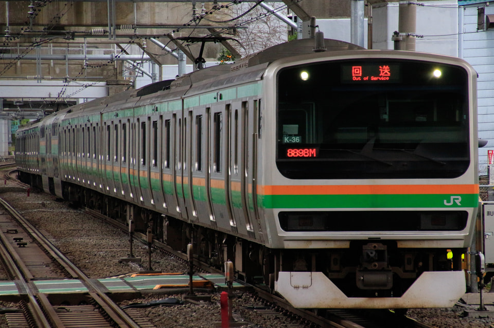 【JR東】E231系K-36編成東京総合車両センター入場回送の拡大写真