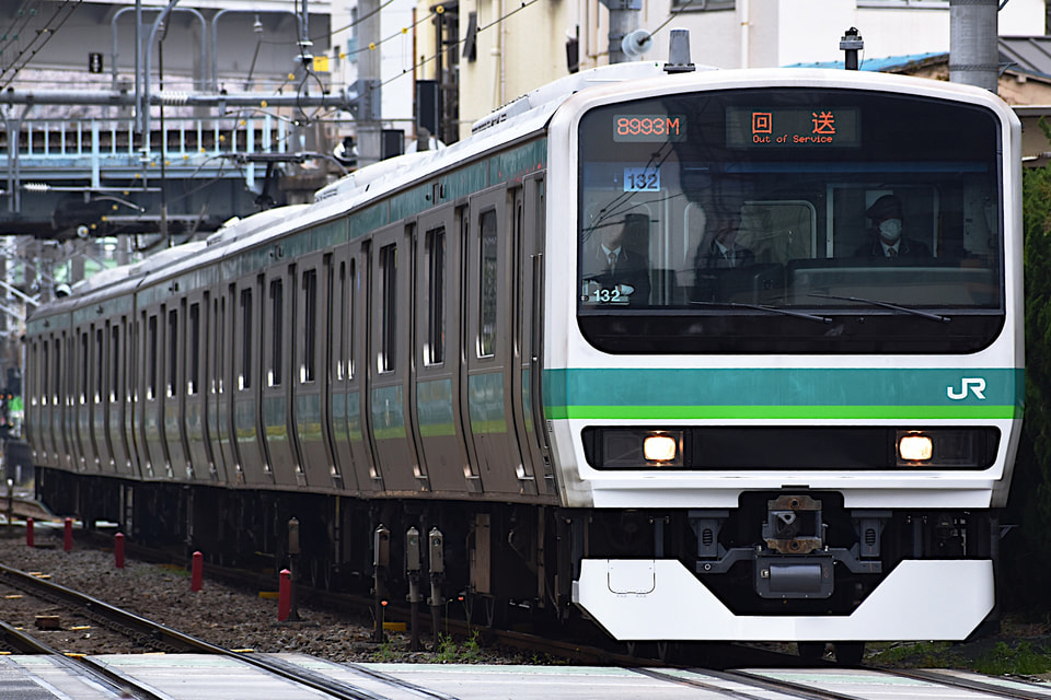 【JR東】E231系マト132編成 東京総合車両センター出場回送の拡大写真