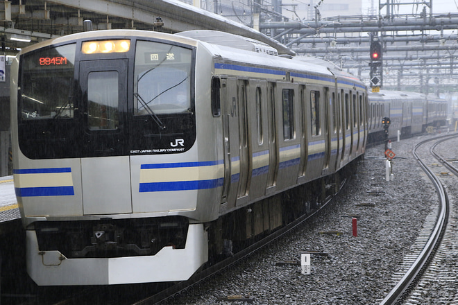 【JR東】E217系Y-8編成東京総合車両センター出場回送を大崎駅で撮影した写真