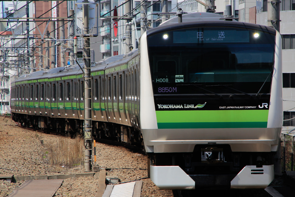 【JR東】E233系H008編成東京総合車両センター出場回送の拡大写真