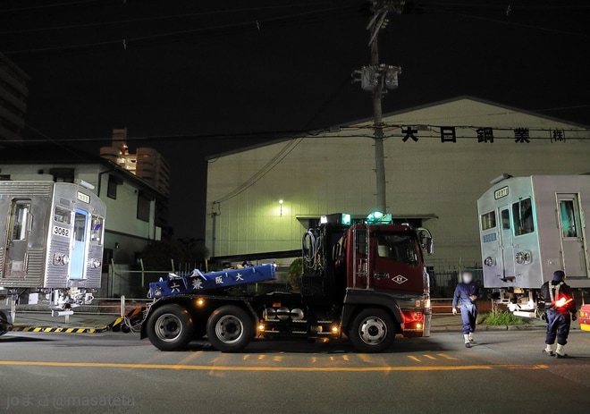 【大阪メトロ】30系3062号車などが緑木検車場へ陸送を不明で撮影した写真