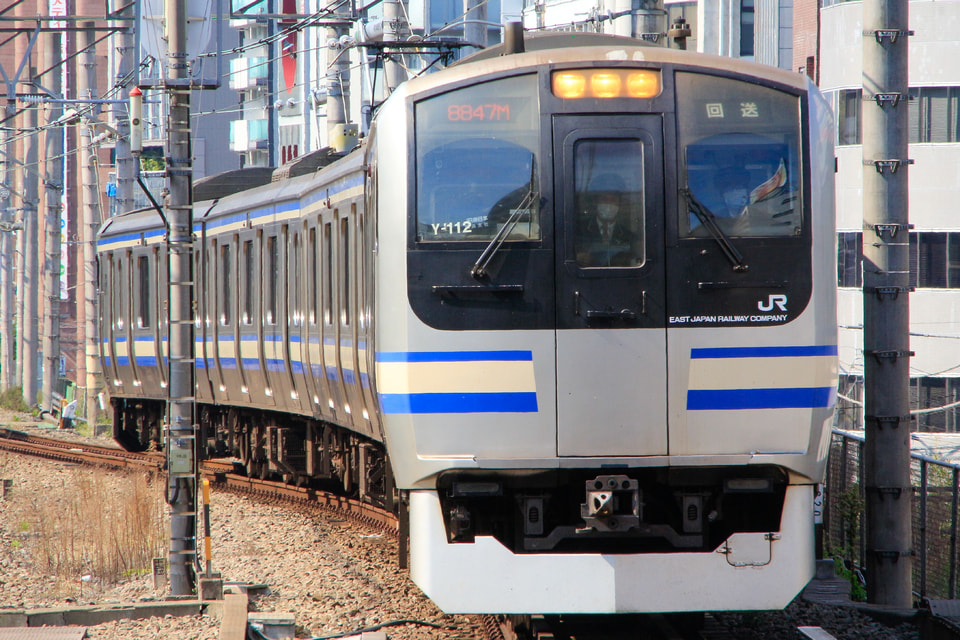 【JR東】E217系Y-112編成東京総合車両センター入場回送の拡大写真