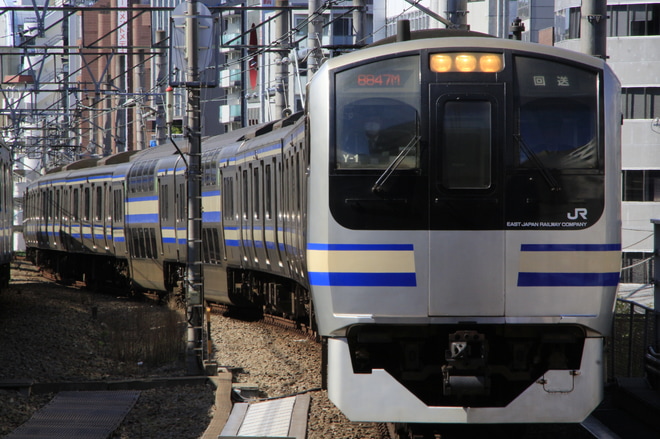 【JR東】E217系Y-1編成東京総合車両センター入場回送を恵比寿駅で撮影した写真