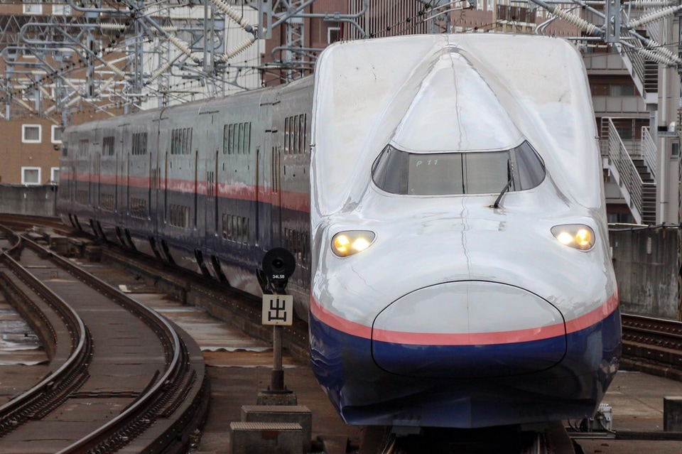 【JR東】E4系P11編成東北新幹線で出場試運転の拡大写真