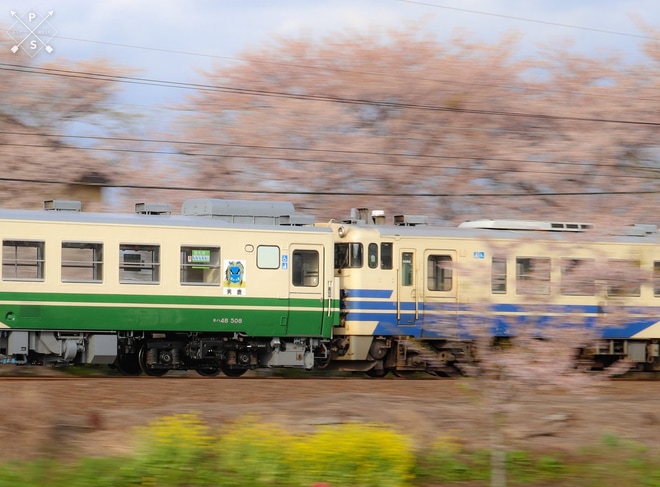 【JR東】キハ48-508(男鹿線色)秋田総合車両センター出場試運転を不明で撮影した写真