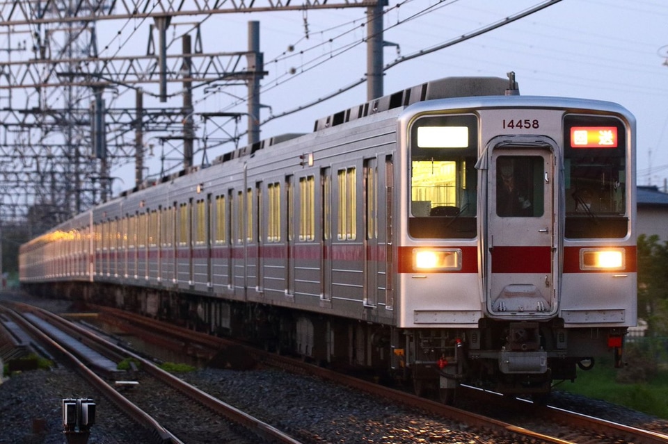 【東武】10030系11659F+11458Fによるホームドア設置・輸送列車の拡大写真
