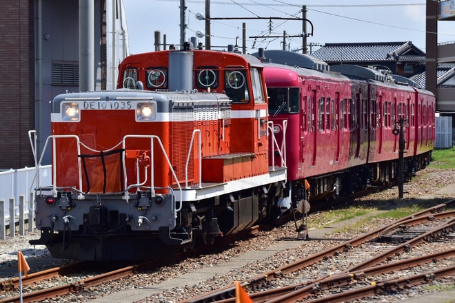 【JR西】415系C08編成金沢総合車両所出場を松任駅付近で撮影した写真