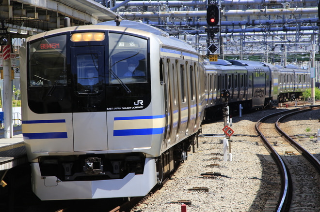 【JR東】E217系Y-34編成東京総合車両センター出場回送を大崎駅で撮影した写真