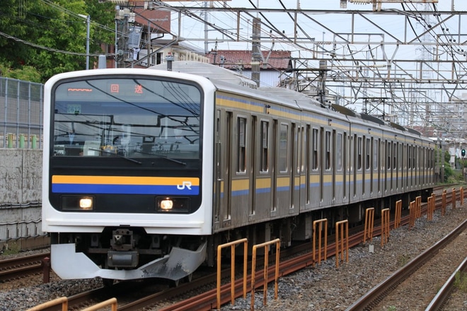 【JR東】209系C612編成(脱線事故当該)幕張車両センターへ回送を新検見川駅で撮影した写真