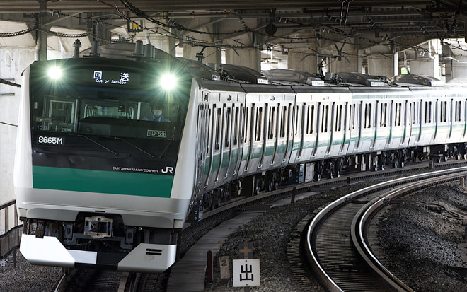 【JR東】E233系ハエ129編成 東京総合車両センター出場を赤羽駅で撮影した写真
