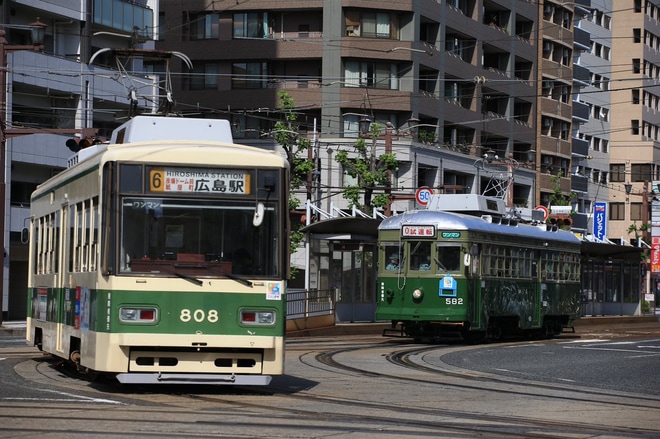 【広電】570形582号出場試運転