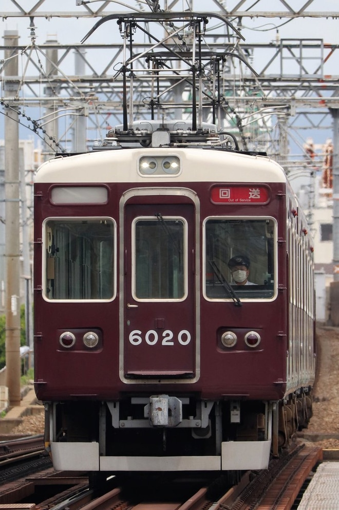 【阪急】6000系6020F正雀入場回送を不明で撮影した写真