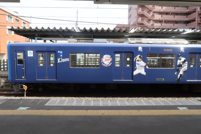 【西武】新宿線・拝島線でも「三代目L-train “ライオンズ70周年記念”」ラッピング列車 運転中