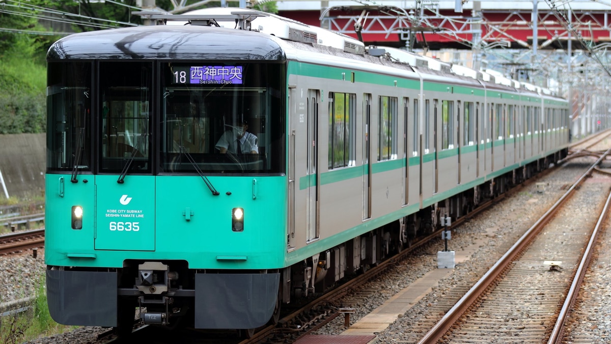 神戸市交】6000形がLight It Blue企画で行先表示が青色に |2nd-train