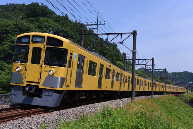 【西武】9000系9105F横瀬車両基地へ回送を東吾野～吾野間で撮影した写真