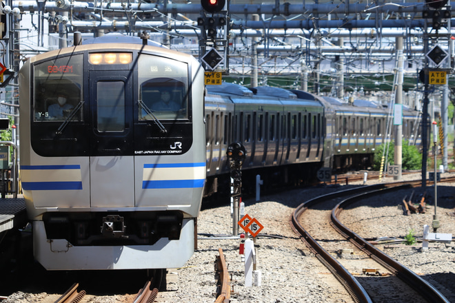 【JR東】E217系Y-5編成東京総合車両センター出場を大崎駅で撮影した写真