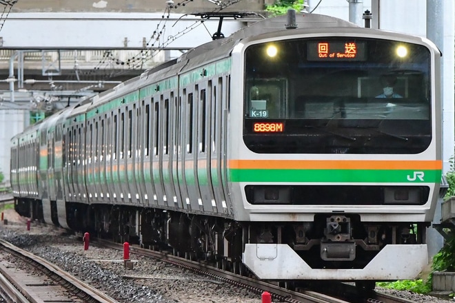 【JR東】E231系K-19編成東京総合車両センター入場回送を西大井駅で撮影した写真