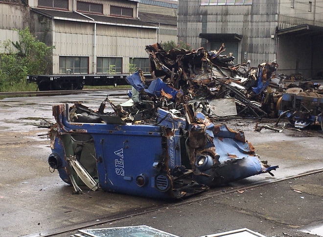 【JR九】キハ67-14解体完了を小倉総合車両センター付近で撮影した写真