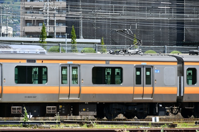 【JR東】E233系H47編成構内試運転(トイレ設置)を長野総合車両センター付近で撮影した写真
