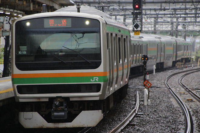 【JR東】E231系K-19編成東京総合車両センター出場回送を大崎駅で撮影した写真