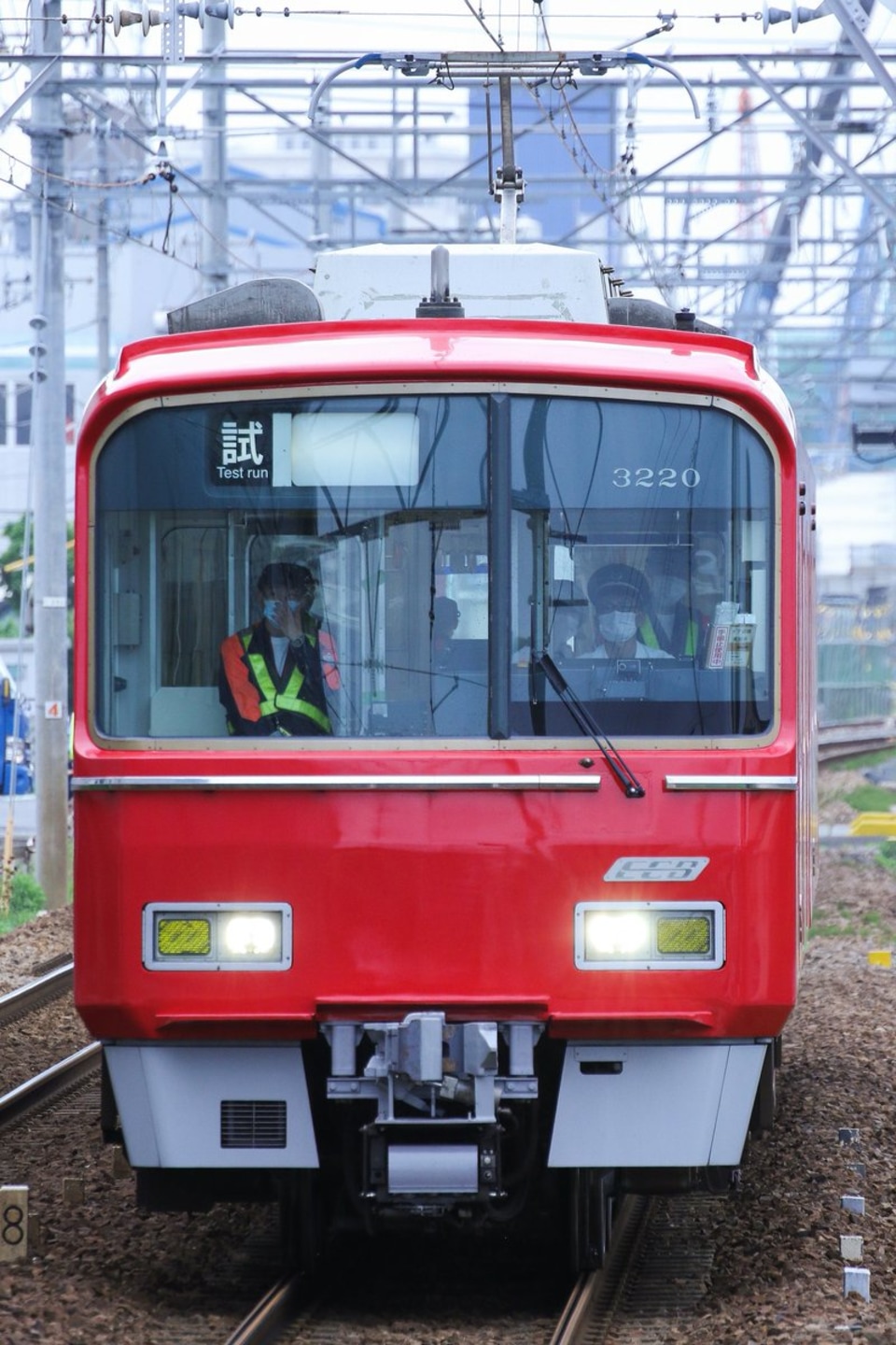 【名鉄】3100系3120F赤色のまま舞木出場試運転の拡大写真
