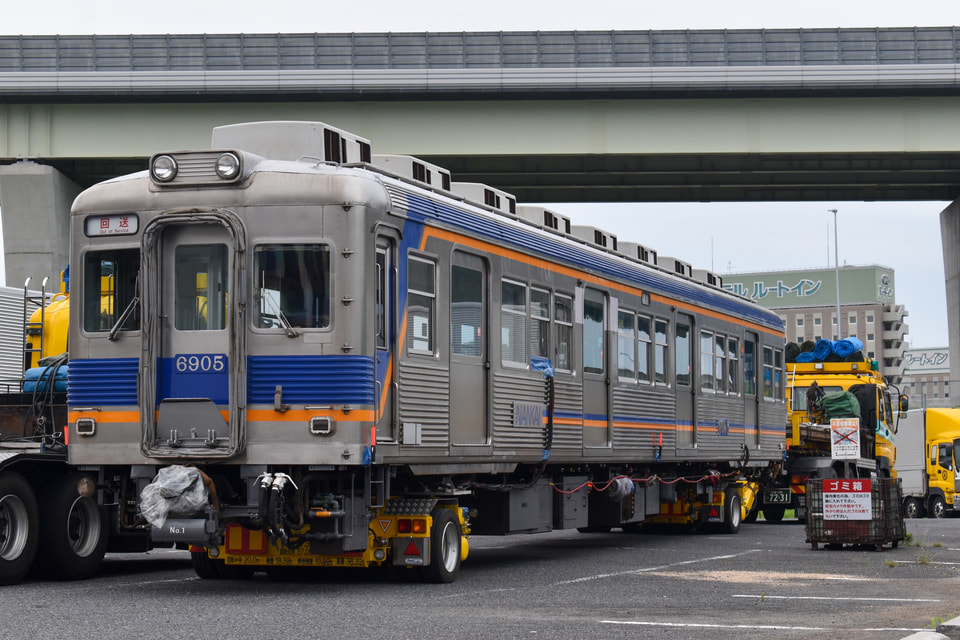 【南海】元南海6000系6905Fのうち6905号車が大井川鐵道へ譲渡陸送の拡大写真