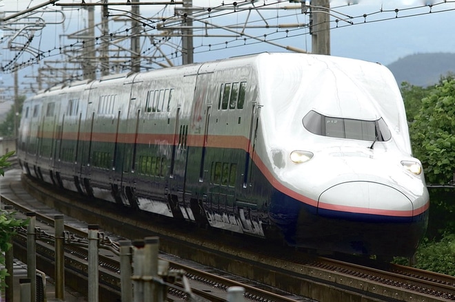 【JR東】E4系P12編成新幹線総合車両センター出場回送を不明で撮影した写真