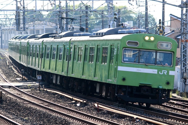 【JR西】103系NS405/NS409編成廃車回送を山崎〜島本間で撮影した写真