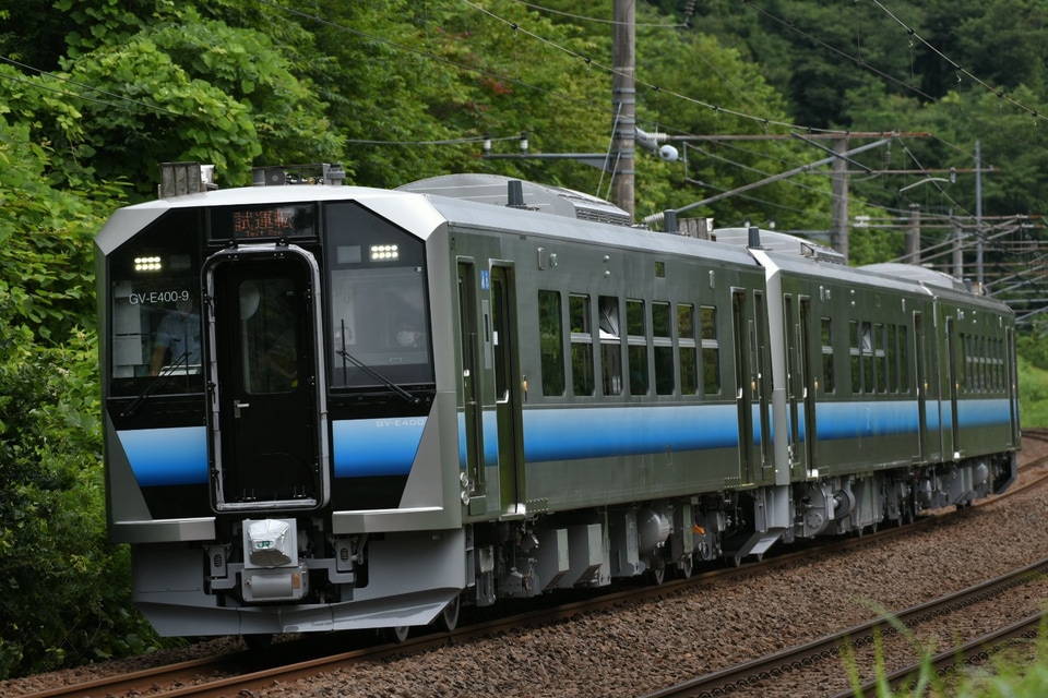 【JR東】GV-E400系奥羽南線で試運転の拡大写真