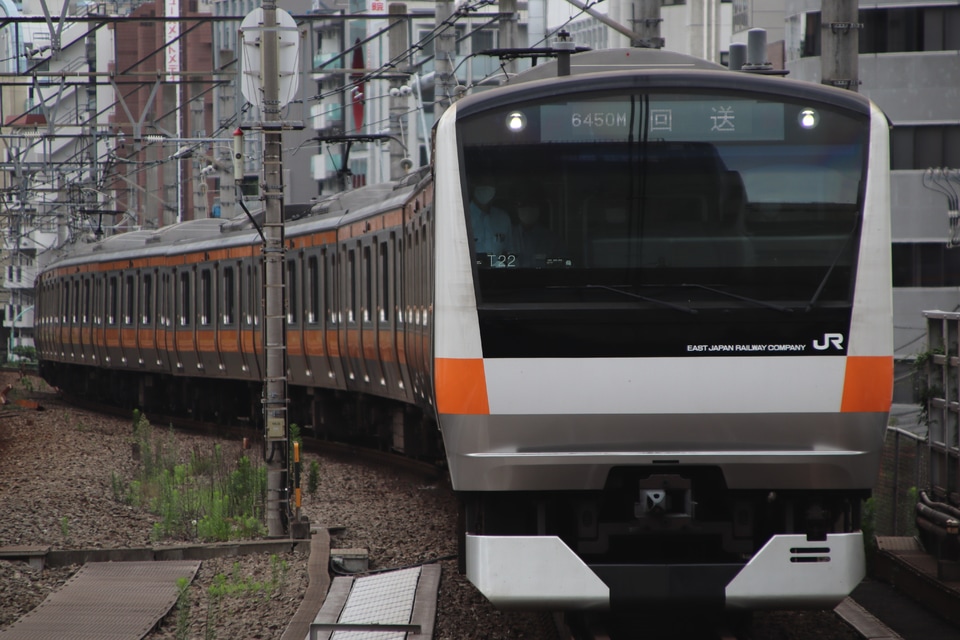 【JR東】E233系トタT22編成 東京総合車両センター入場(2020)の拡大写真