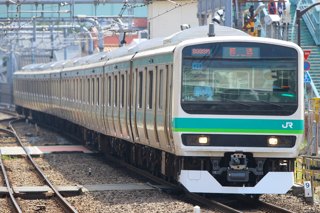 【JR東】E231系マト113編成東京総合車両センター出場を北千住駅で撮影した写真